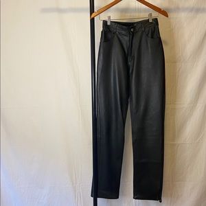 Faux leather pants